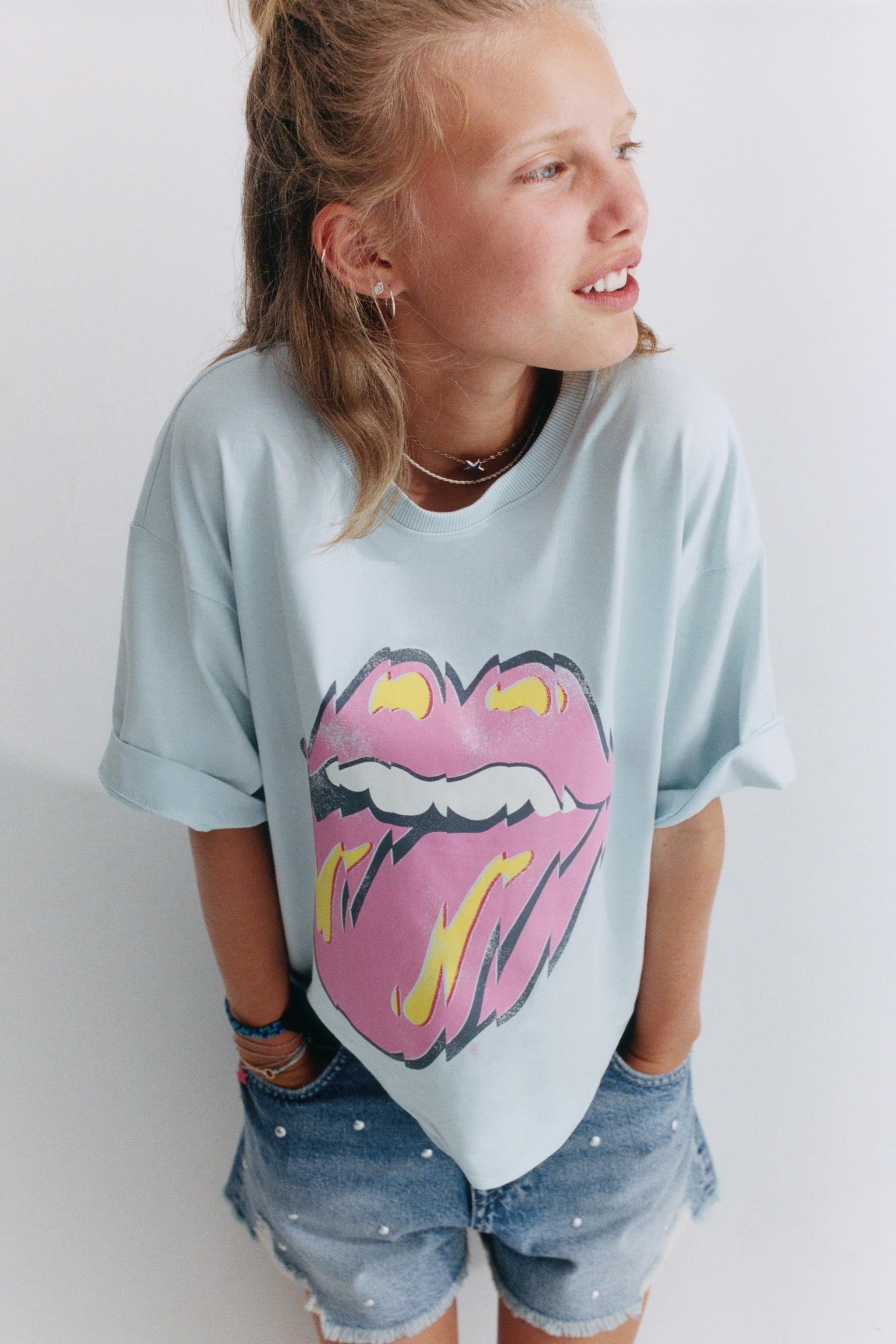 ROLLING STONES © PRINTED T-SHIRT — Blue