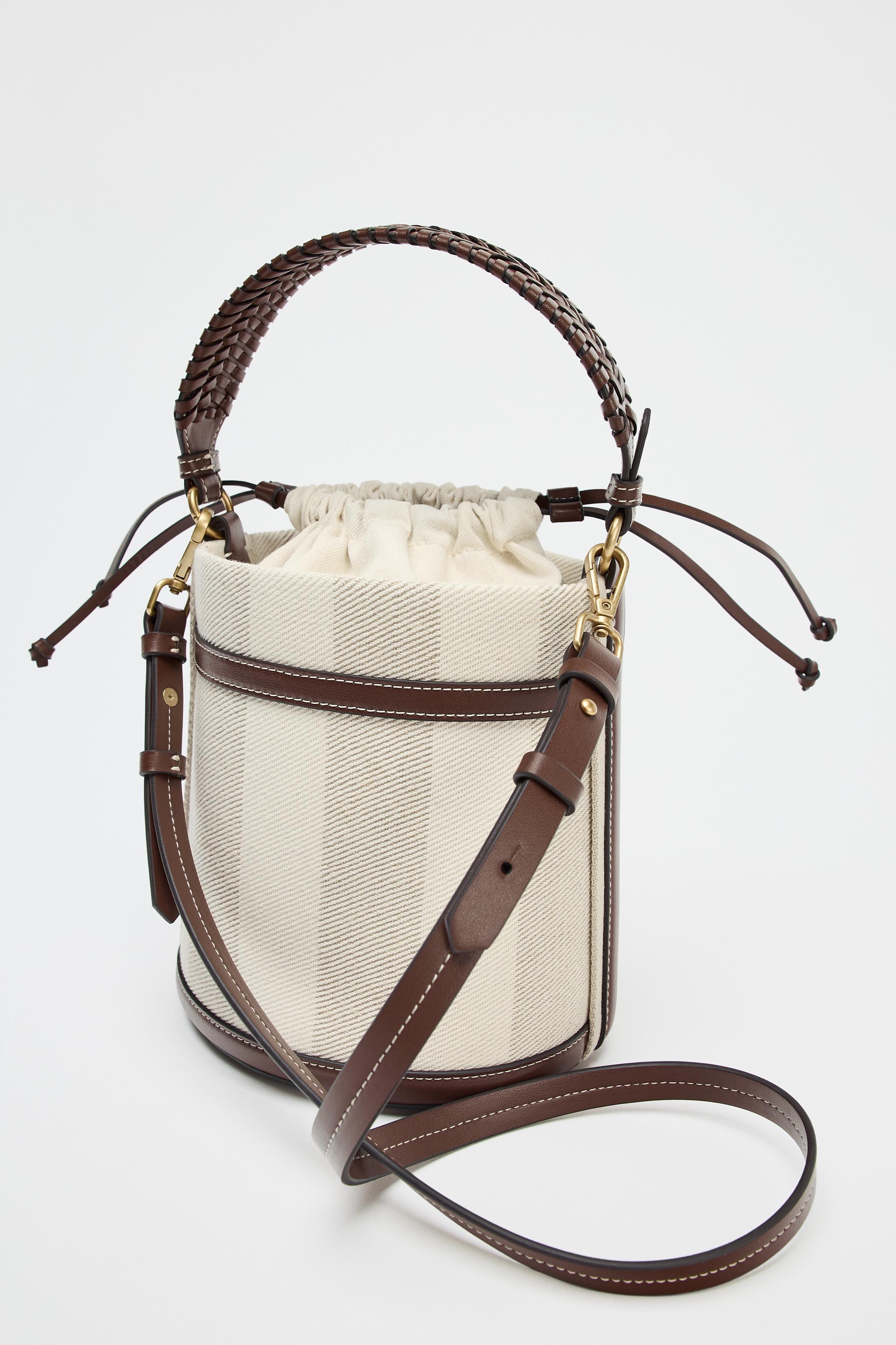 ZARA【NEW】STRIPED CANVAS BUCKET BAG Zara STRIPED CANVAS BUCKET BAG | Place Rosemère