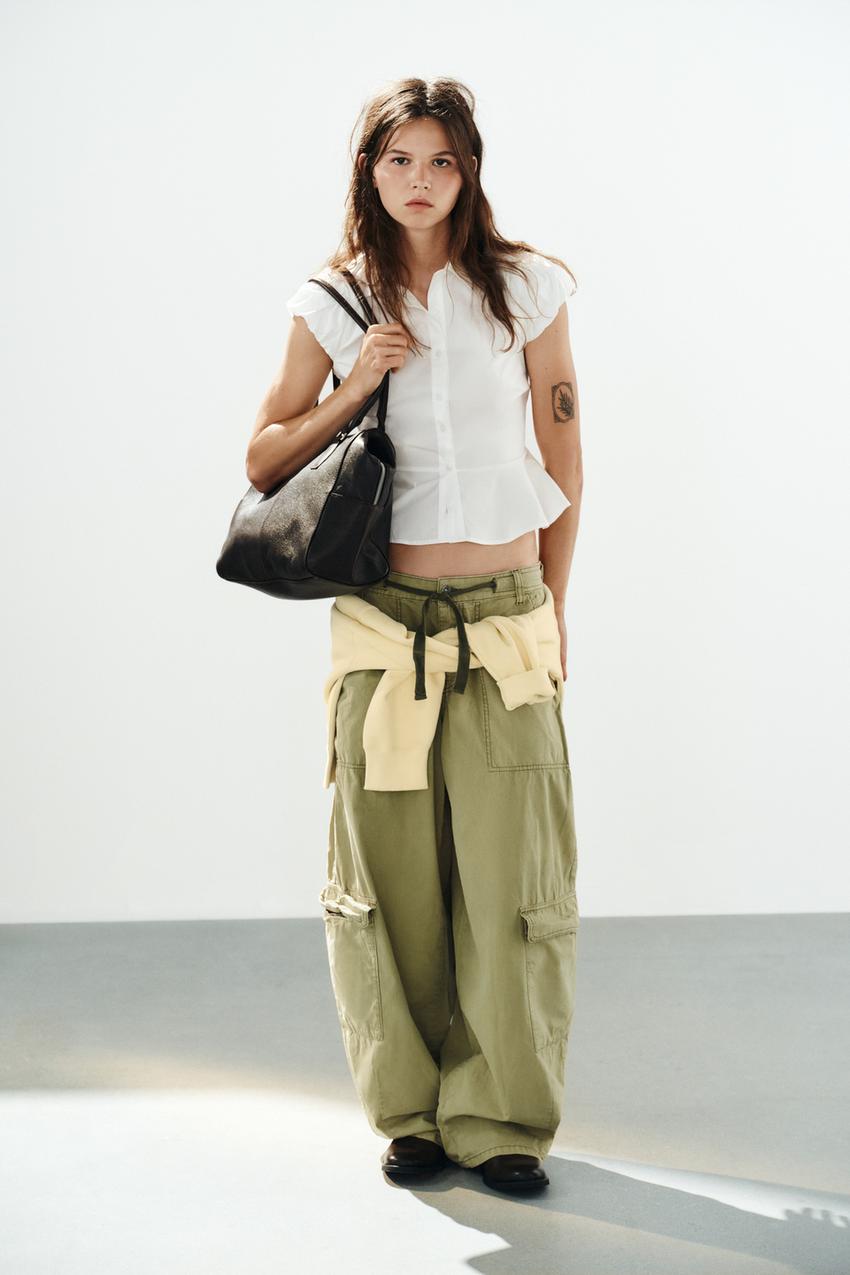 ペプラム 無地シャツ - ホワイト | ZARA Japan / 日本