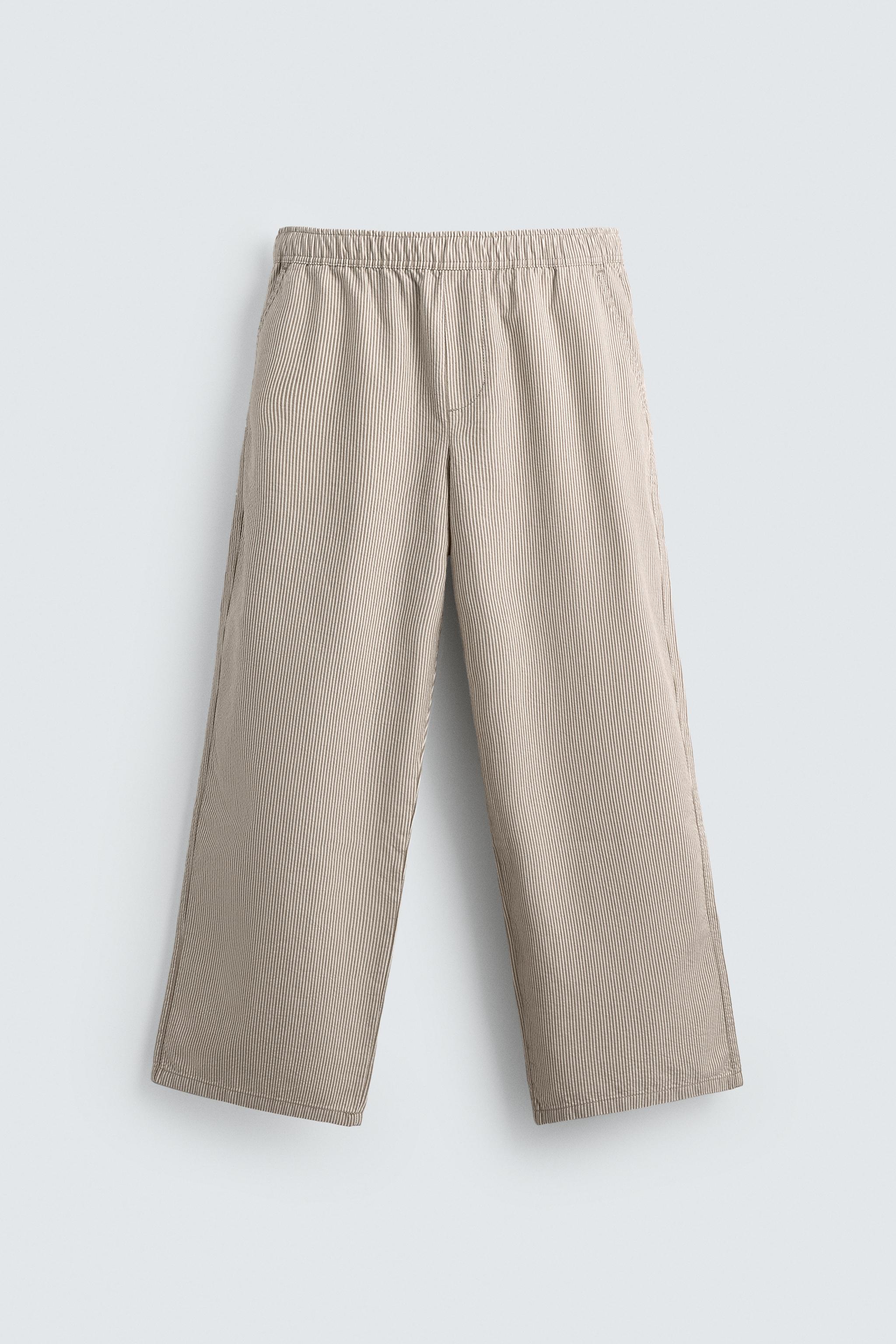 ストライプ柄リラックスフィットパンツ - ストライプ | ZARA