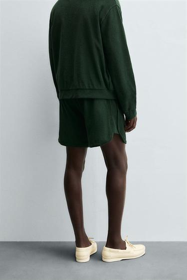 TOWELLING SHORTS - Bottle green by Zara - Image 2