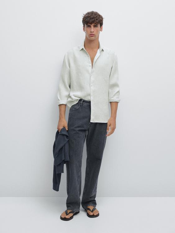 100% linen regular fit shirt