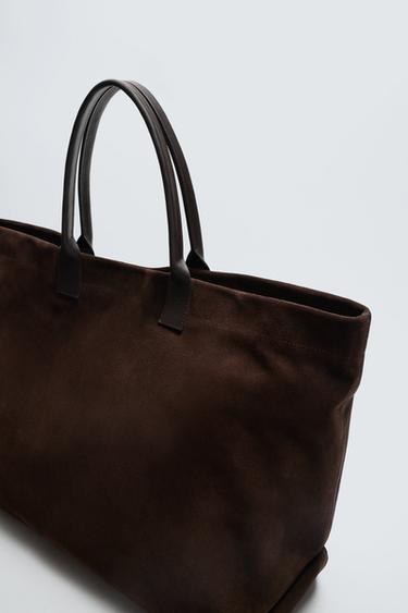 SAC SHOPPER CUIR ÉDITION LIMITÉE - Marron de Zara - Image 3