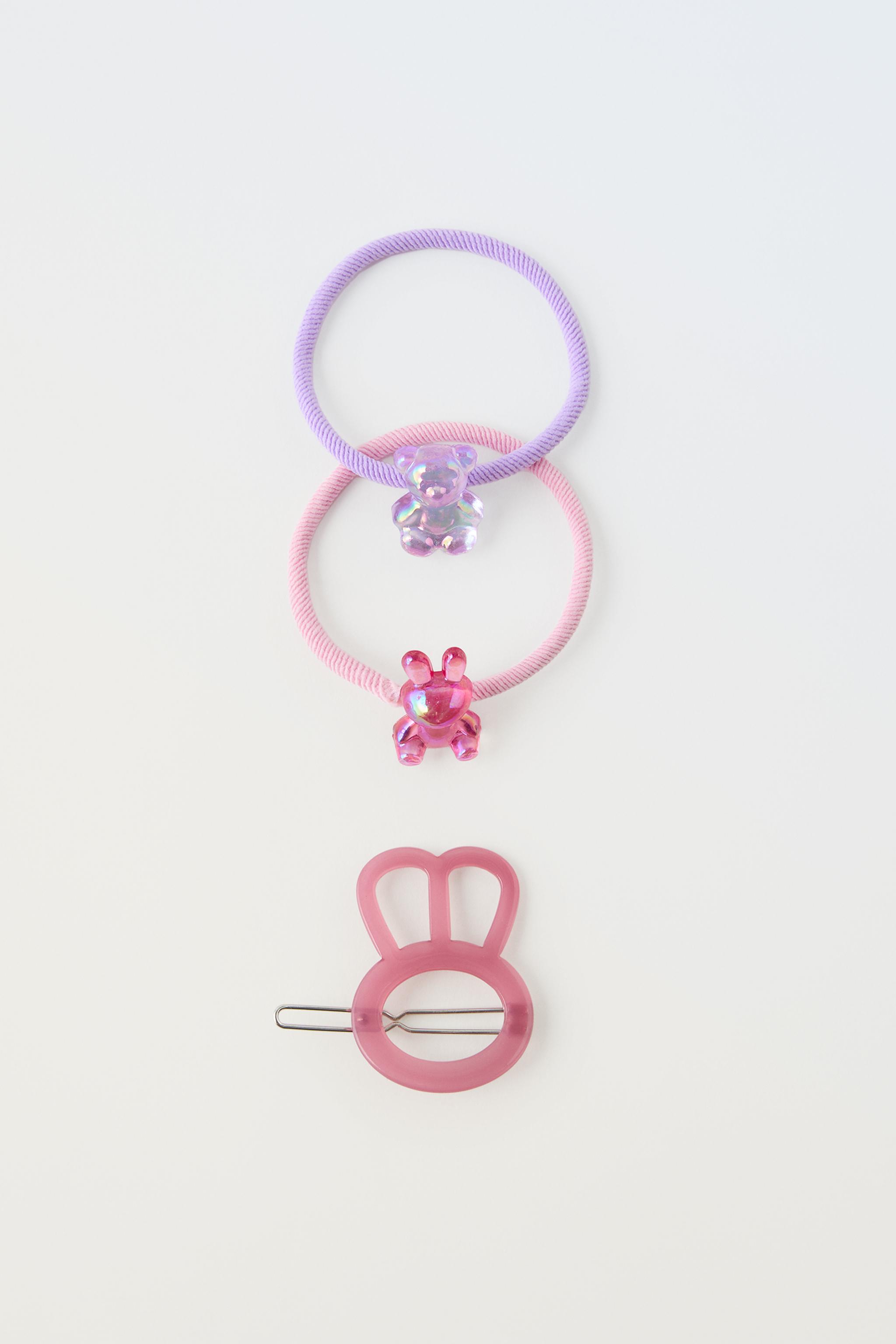 PACK OF ANIMAL HAIR CLIP AND HAIR TIES - Pink | ZARA Australia