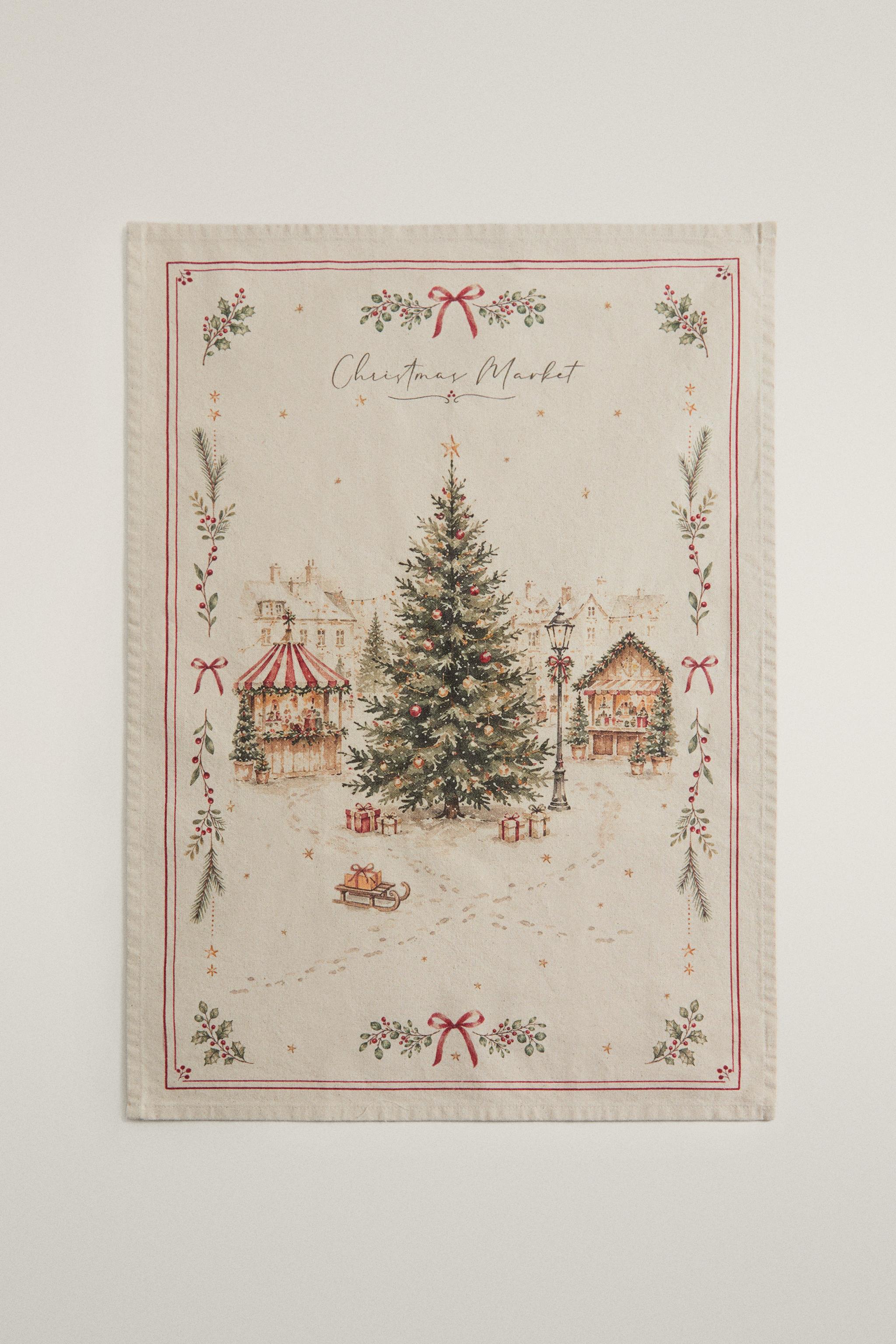 CHRISTMAS WREATH KITCHEN TOWELS (PACK OF 2)