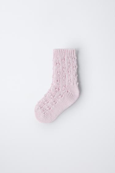 OPEN-KNIT SOCKS - Pale pink by Zara - Image 3