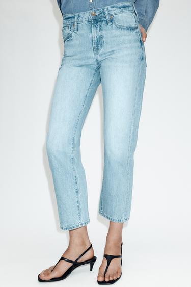 JEANS Z1975 CROPPED TIRO MEDIO - Azul claro de Zara