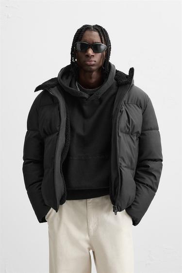 RUBBERISED PUFFER JACKET - Black by Zara