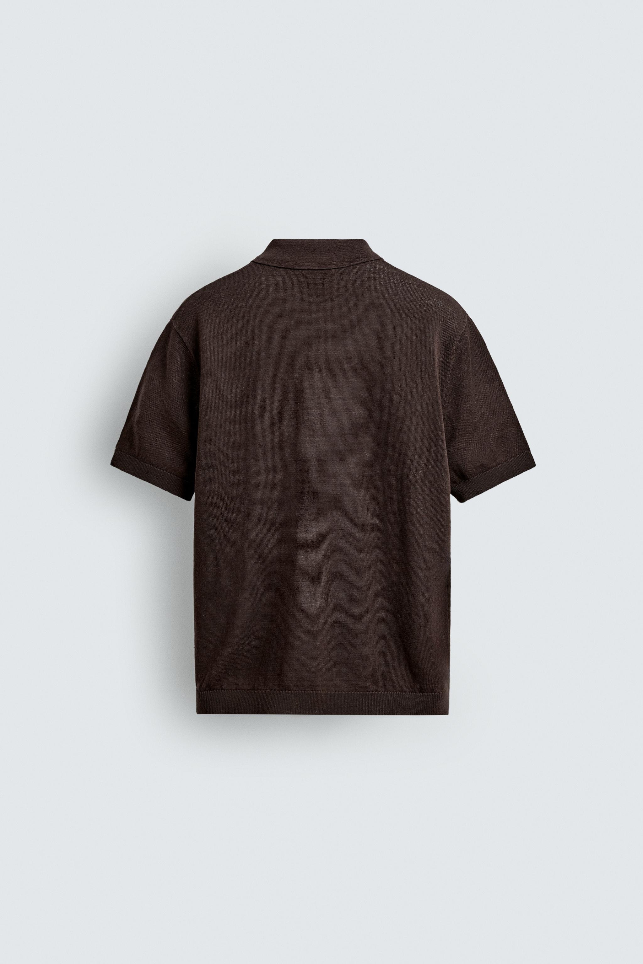 LINEN BLEND KNIT POLO SHIRT