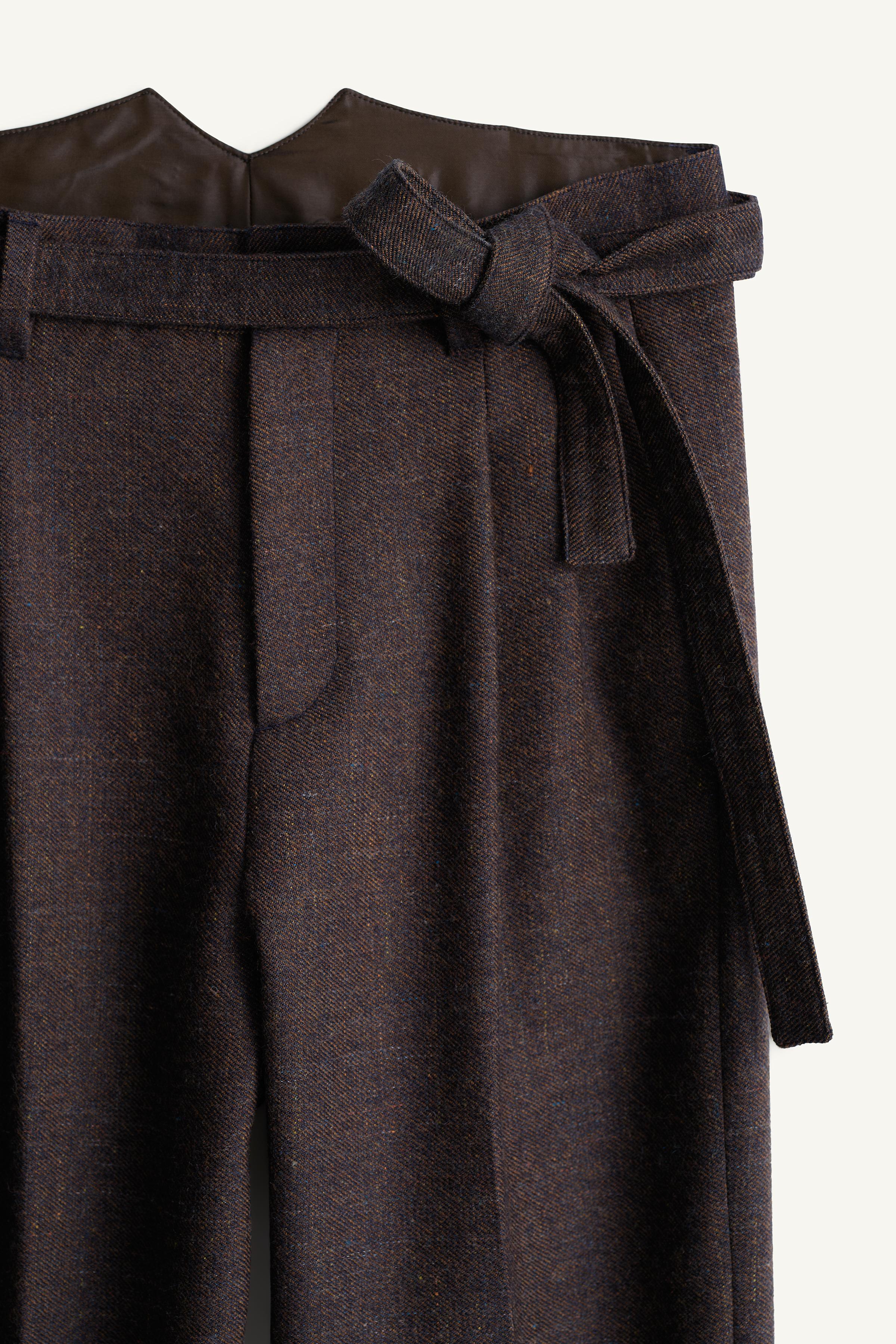 PANTALON CEINTURE COSTUME STRUCTURE MÉLANGE LAINE