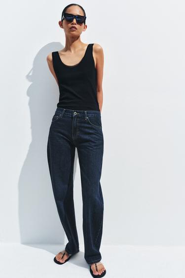 JEANS ZW COLLECTION RECTOS TIRO BAJO - Biru dari Zara
