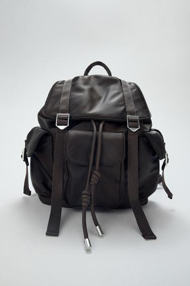 РЮКЗАК СО СТРОПАМИ — Шоколадно-коричневый от Zara