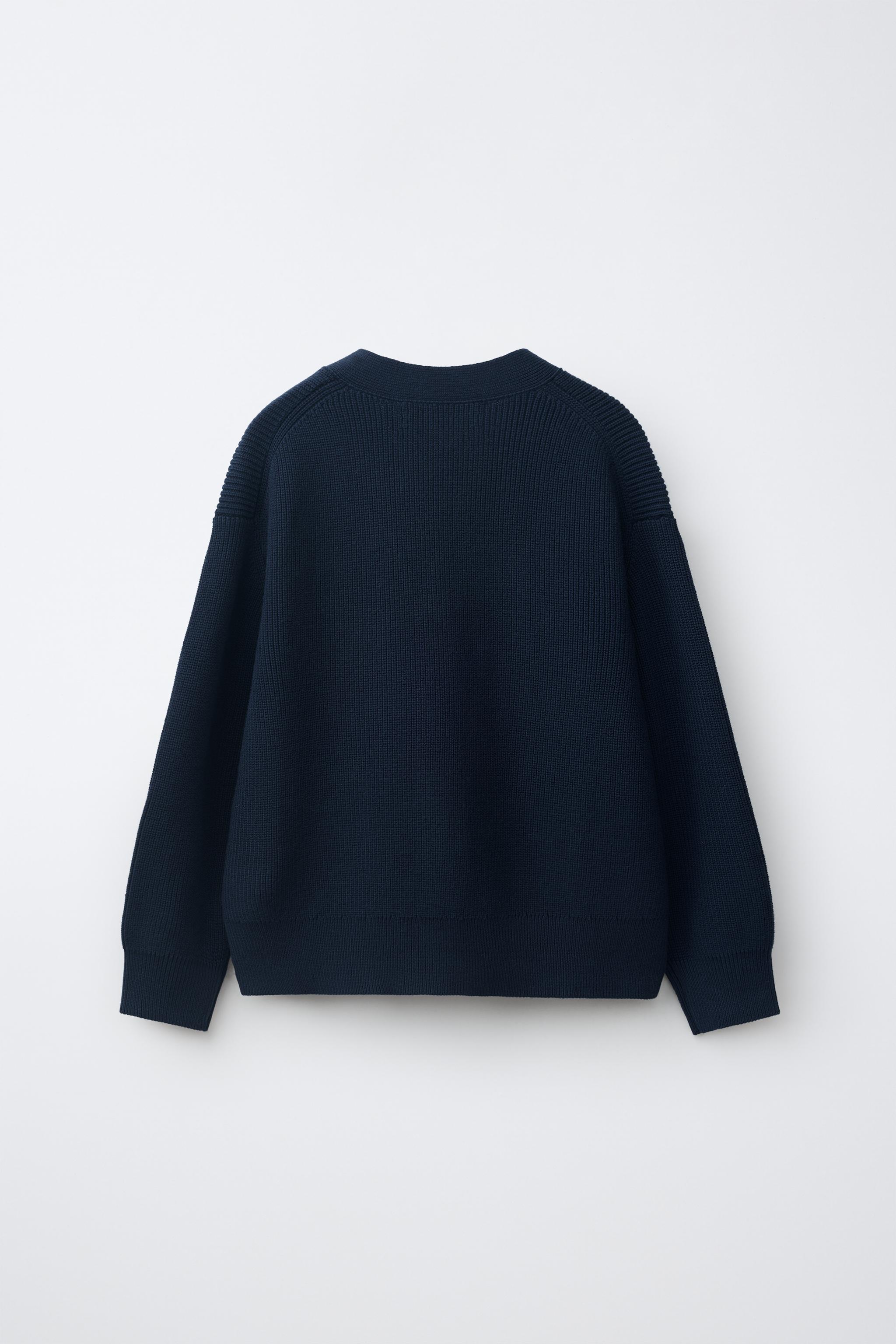 PURL KNIT CARDIGAN - Dark navy | ZARA United States