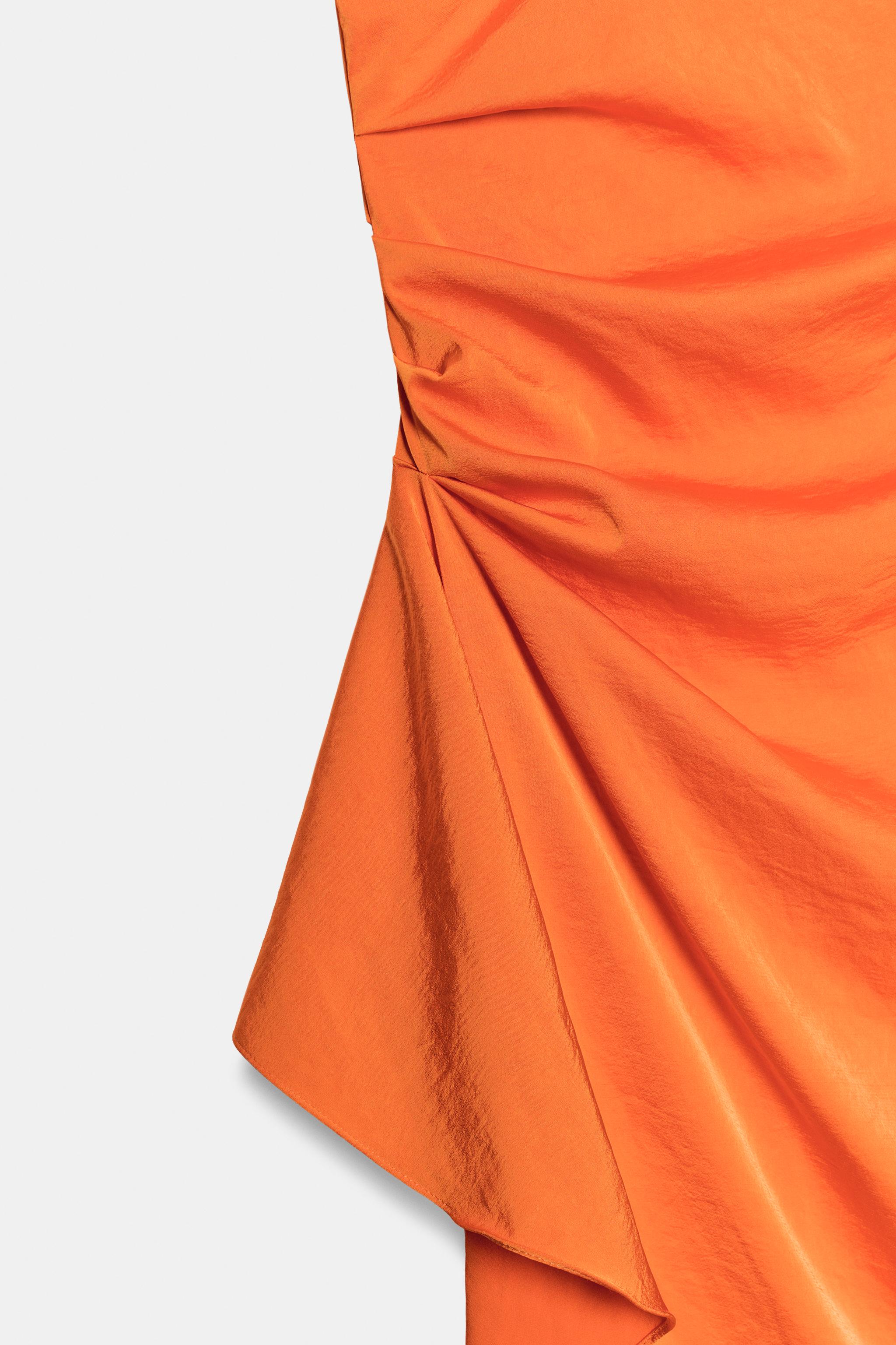 ASYMMETRIC SATIN MIDI DRESS