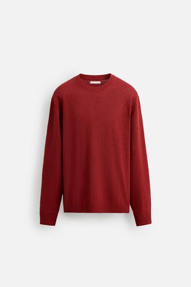 TEXTURED RELAXED FIT SWEATER - Red by Zara - Image 0