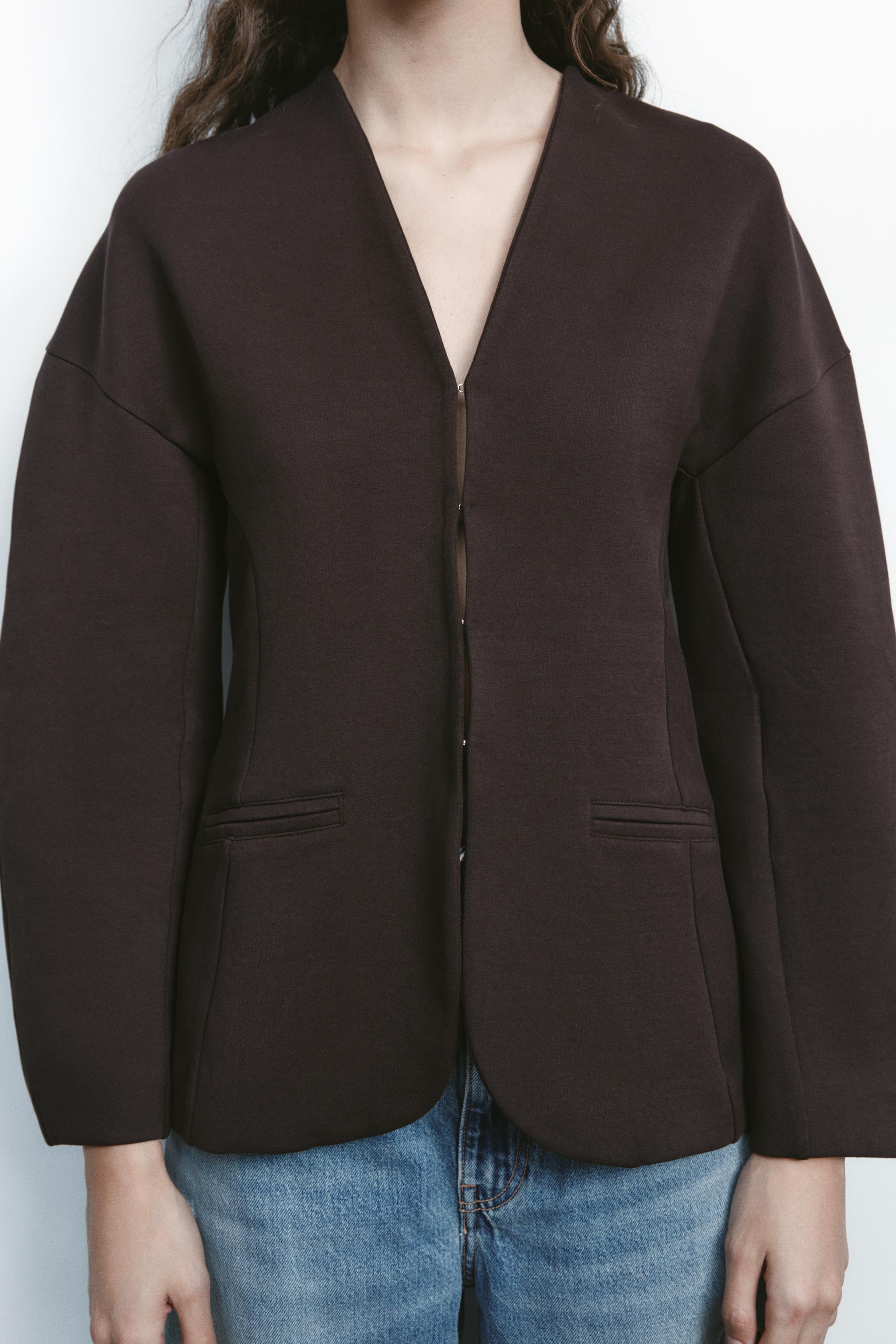 ZARA ダークブラウン ジャケット フェイクレザー ジャケット - ブラウン | ZARA Japan / 日本