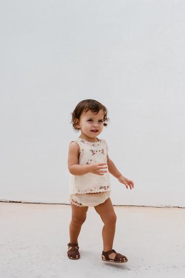 Zara KOMPLET KOŠULJE I GAĆICA SA VEZOM – Ekru