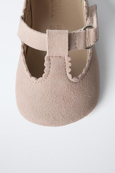 LEATHER BALLET FLATS - Pink by Zara - Image 4