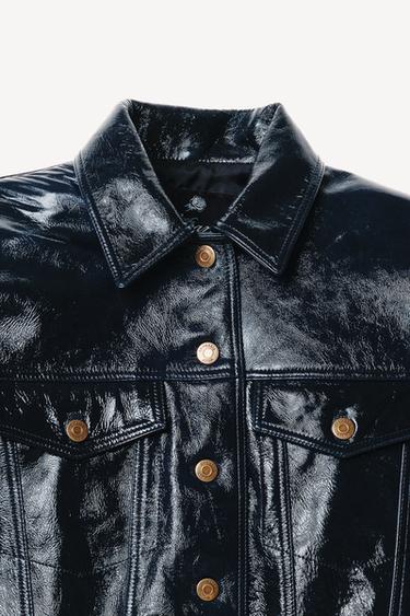 LEATHER JACKET WITH SHOULDER PADS WILLY CHAVARRIA X ZARA - Petrol blue by Zara - Image 5