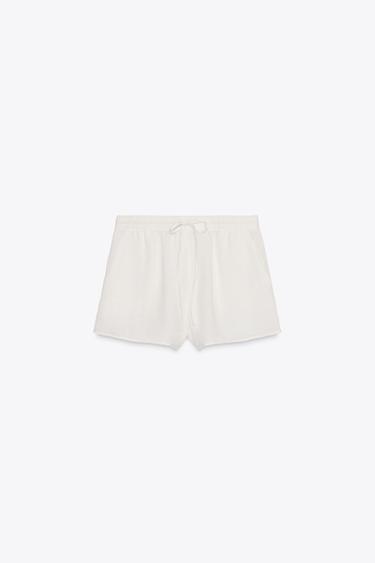 SHORT MINI À LIEN - Blanc cassé de Zara - Image 4
