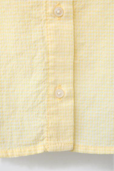 CHEMISE À CARREAUX VICHY ONDULINE - Jaune clair de Zara - Image 3