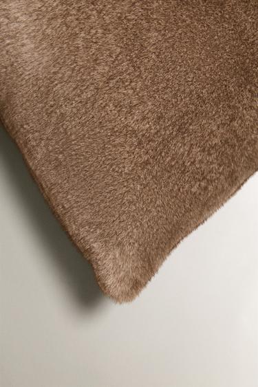 FAUX FUR CUSHION COVER - Brown marl by Zara - Image 1
