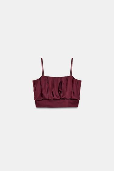 توب بالون بحمالات - خمري الخاص بـ Zara