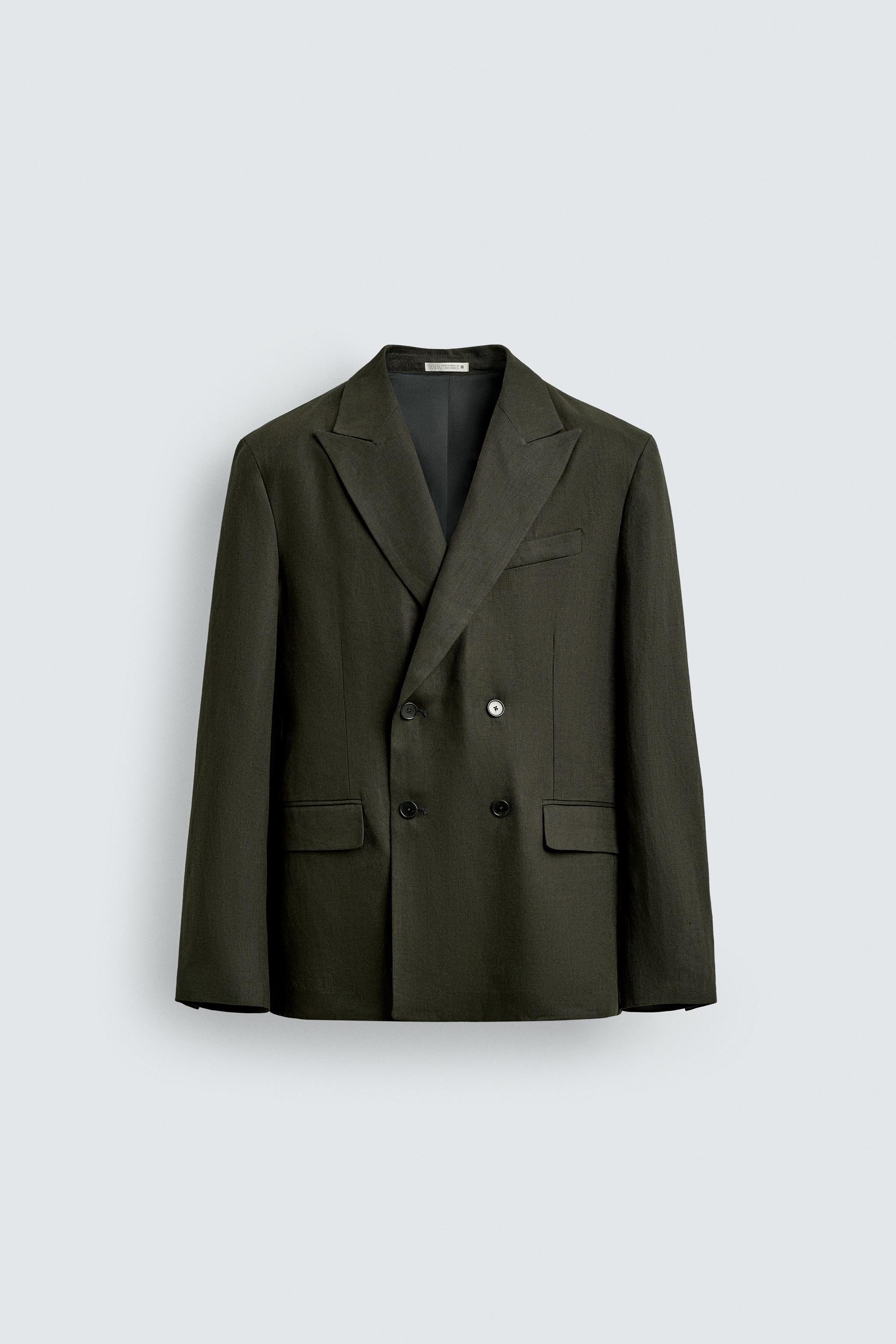 VESTE DE COSTUME À BOUTONNAGE CROISÉ 100% LIN