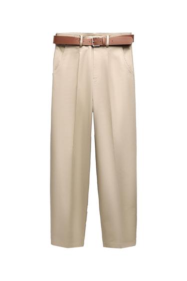 BELTED CHINO TROUSERS