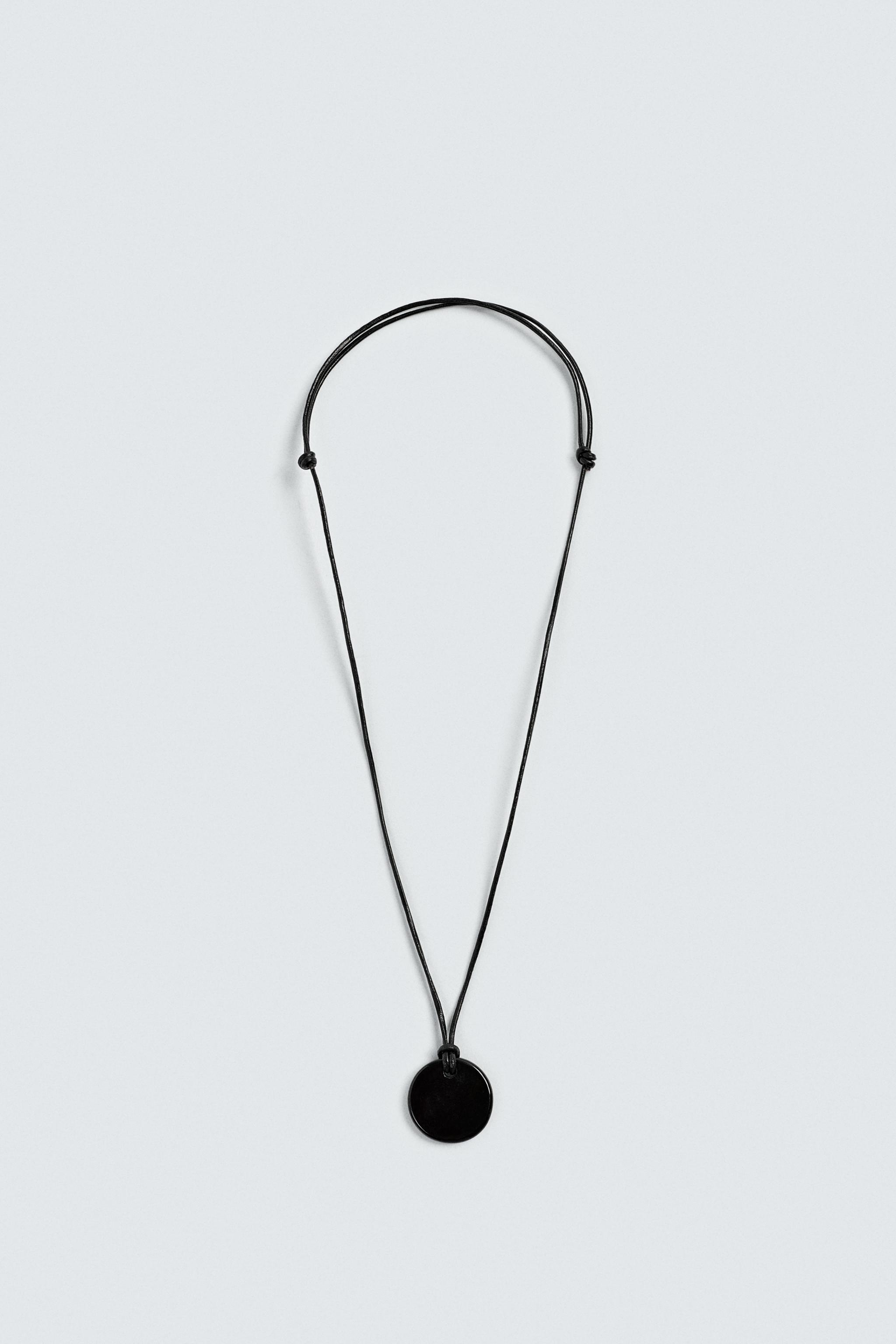 ꕤclara* 【3点】 AGATE BEAD CORD NECKLACE - Black | ZARA Canada