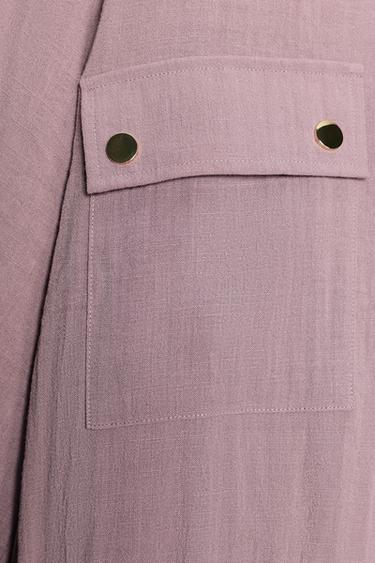 VESTE COURTE MANCHES RETROUSSÉES - Mauve de Zara - Image 8