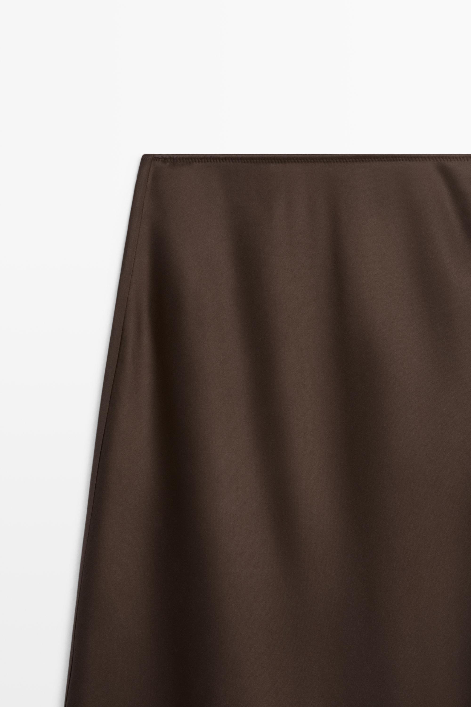 Satin midi skirt