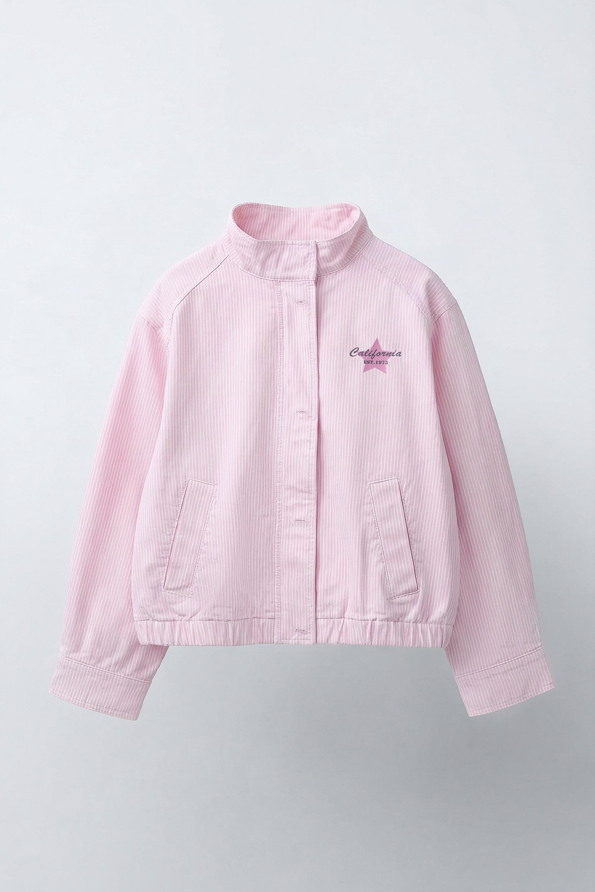 ツイルストライプジャケット - ピンク/ホワイト | ZARA Japan / 日本