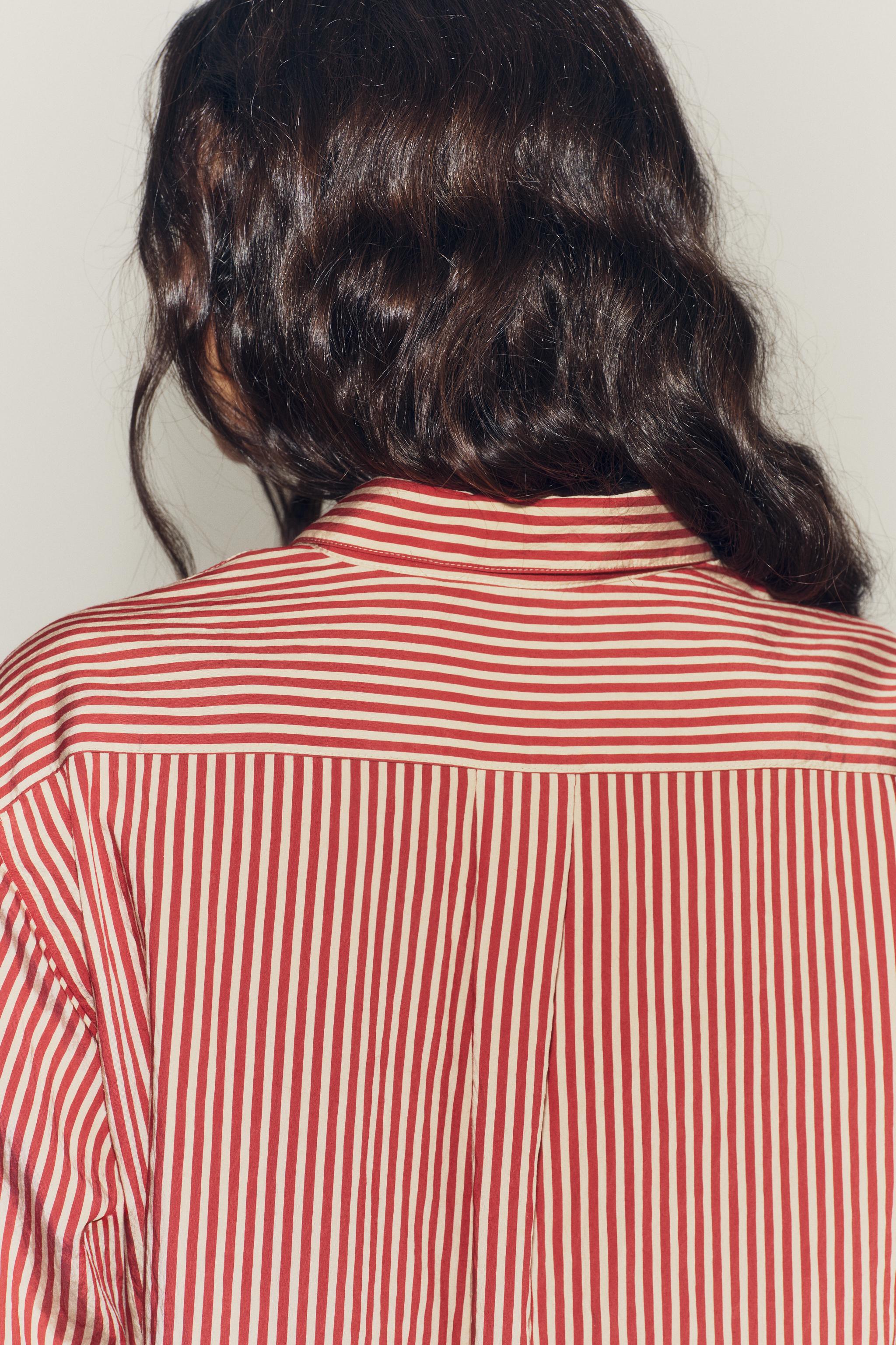 Женские рубашки Zara ZW COLLECTION STRIPED POCKET SHIRT — фото 3
