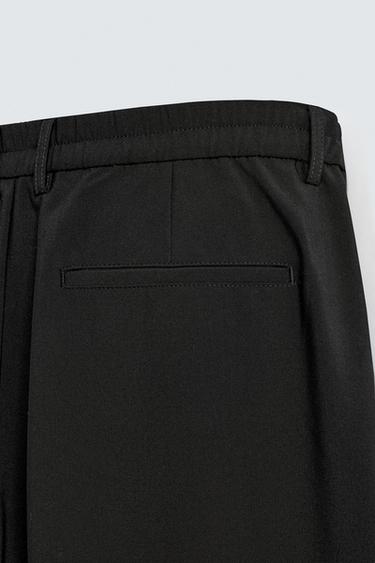PANTALON COUPE LARGE PLIS - Noir de Zara - Image 8