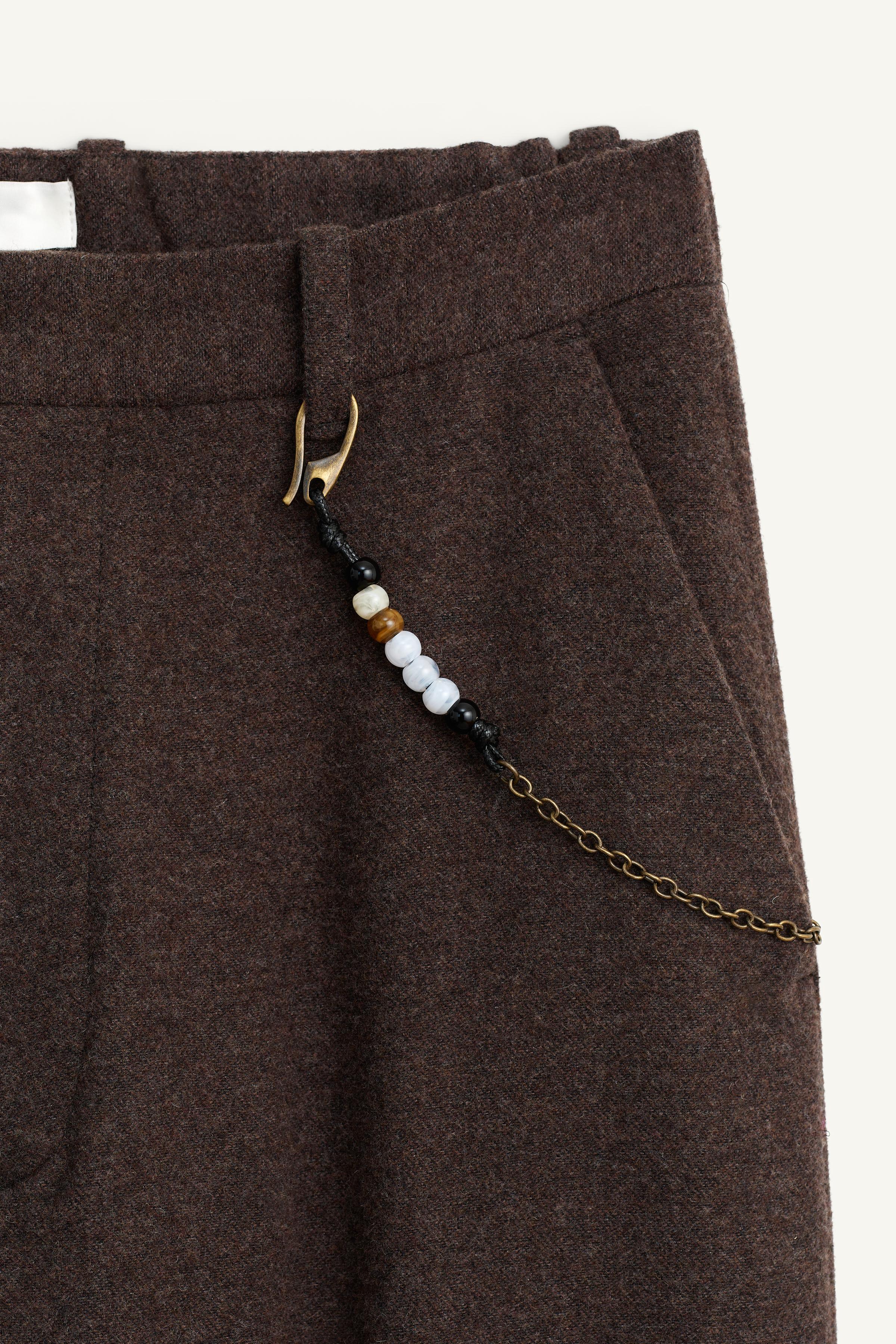 LIMITED EDITION CHAIN WOOL WIDE FIT PANTS