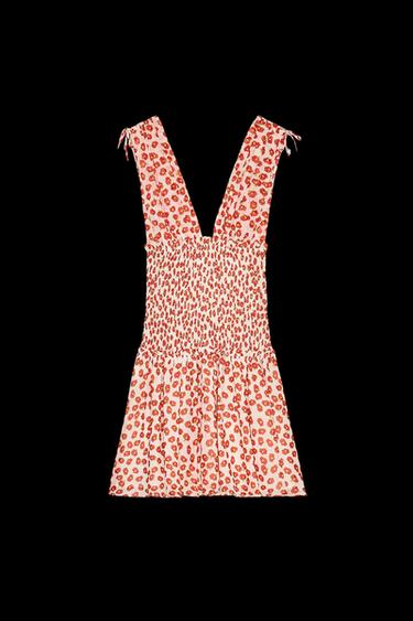VESTIDO CORTO ESTAMPADO FLORES - Rojos de Zara - Imagen 0