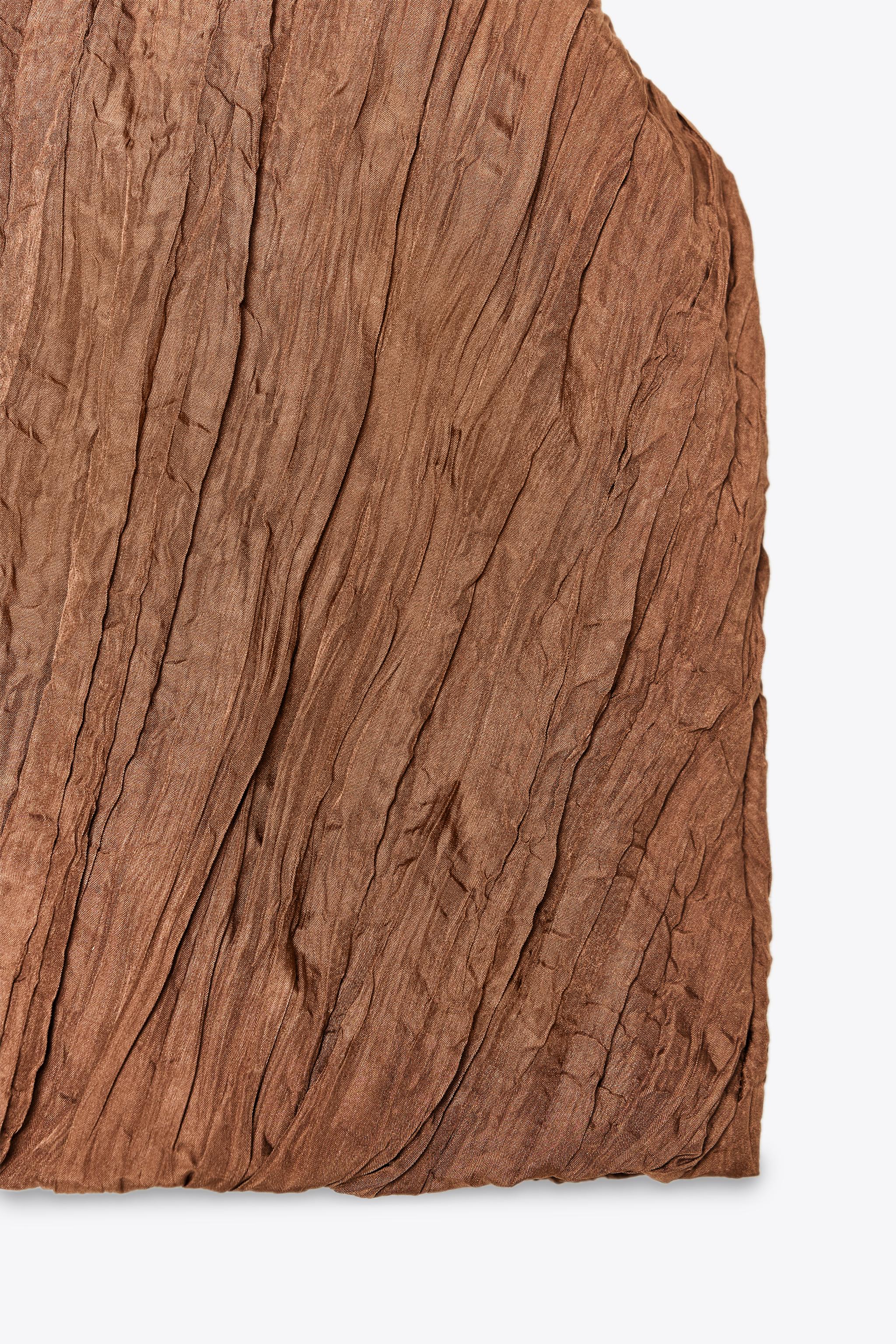 WRINKLED EFFECT BALLOON TOP - Brown | ZARA United States