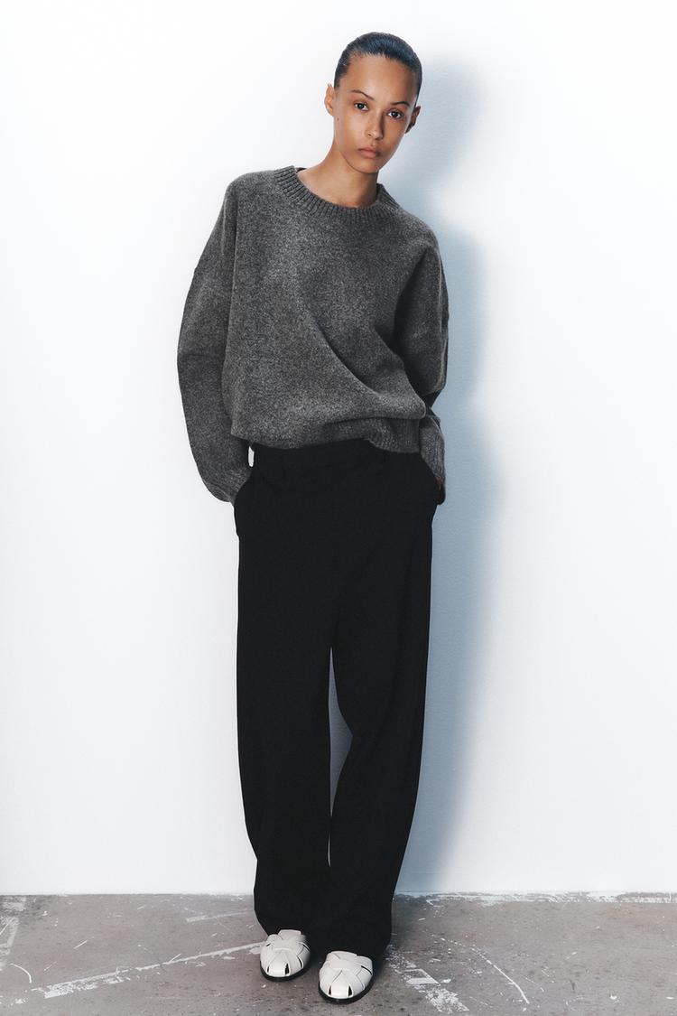 SOFT PLAIN KNIT SWEATER Mid-grey ZARA Australia