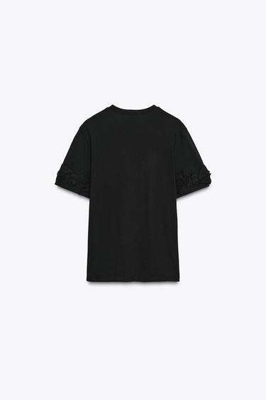 3D FLORAL T-SHIRT - Black by Zara - Image 6