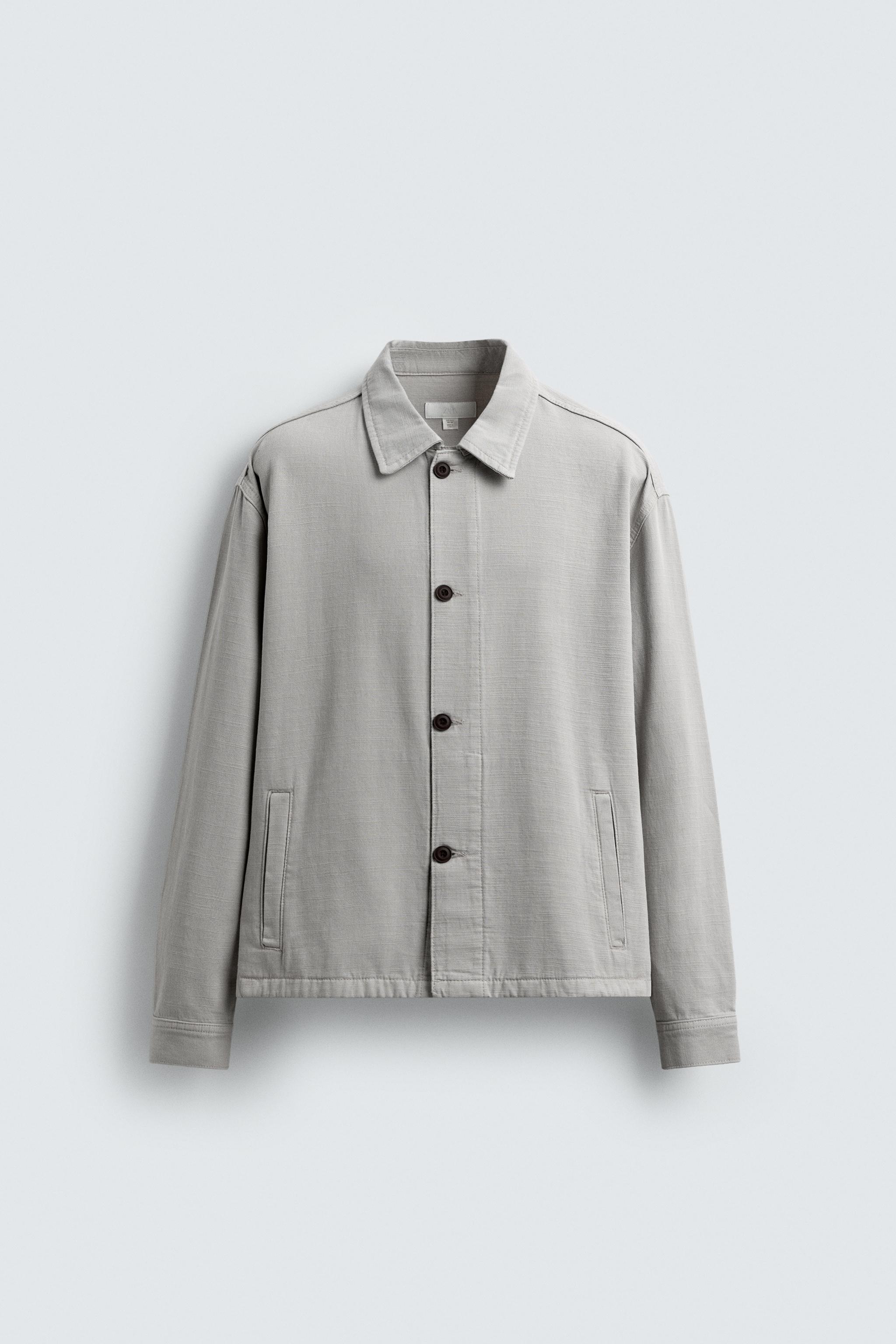 【新品タグ付き】ZARA ヘリンボーン柄シャツジャケット L 新品タグ付き】ZARA ヘリンボーン柄シャツジャケット L