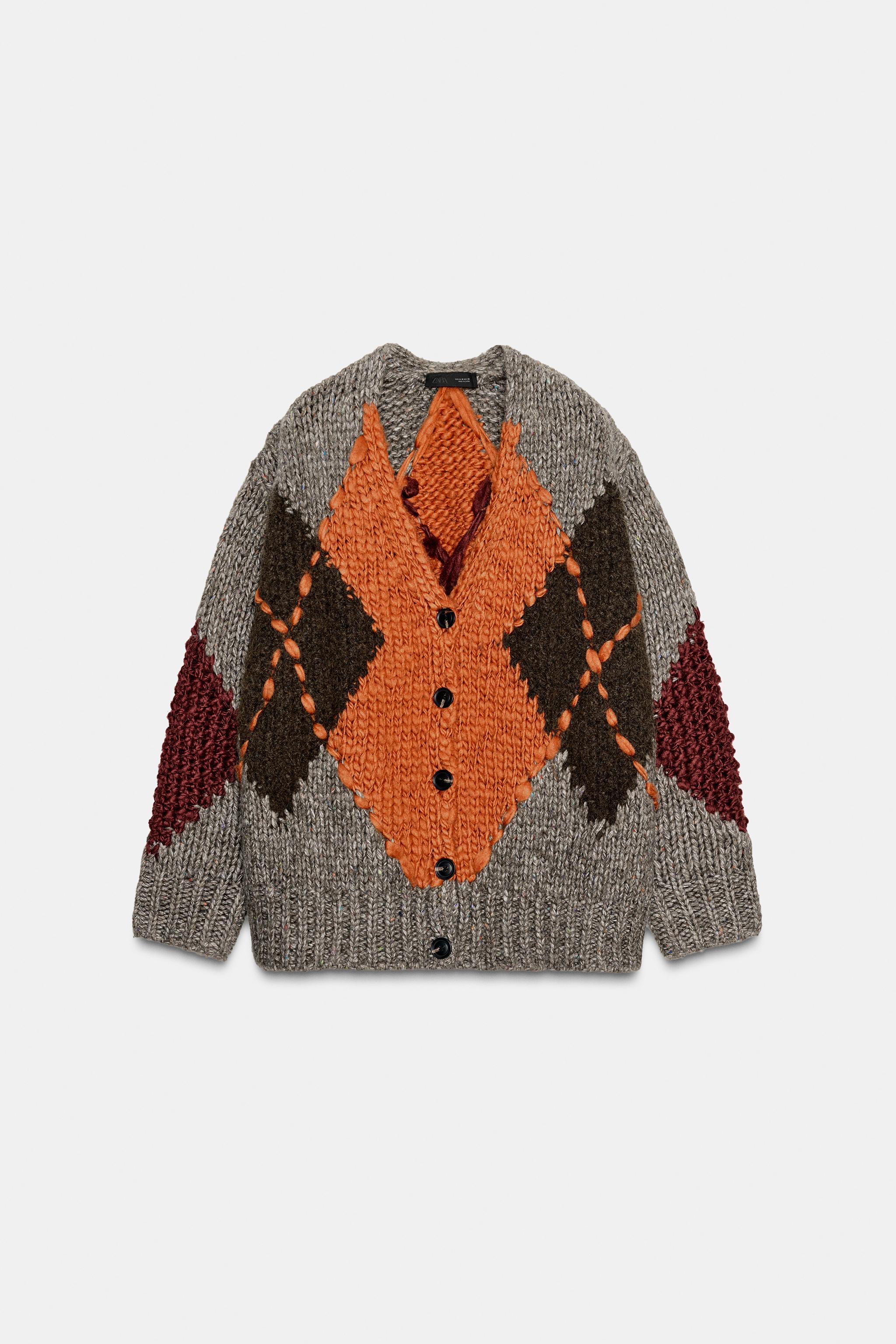 DIAMOND KNIT CARDIGAN