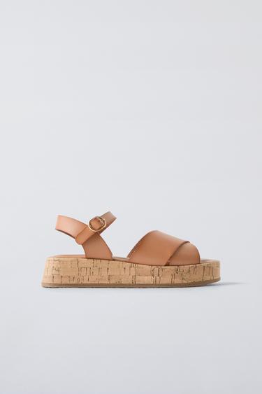 CRISS-CROSS SANDALS - Brown by Zara