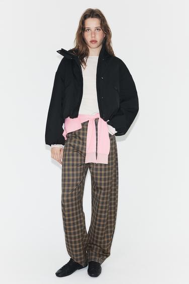 Zara WATER REPELLENT WINDPROOF HOODIE JACKET - Black