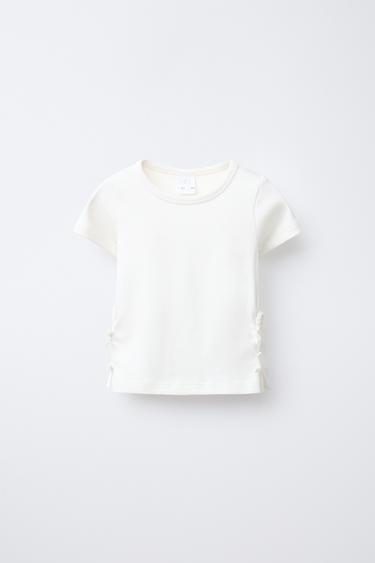 CAMISETA RIB CUT OUT LAZOS - Blanco de Zara
