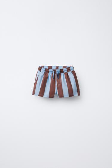 2-6 YEARS/ HÔTEL MAGIQUE © X ZARA STRIPED SWIM BERMUDA SHORTS - Blue by Zara - Image 0