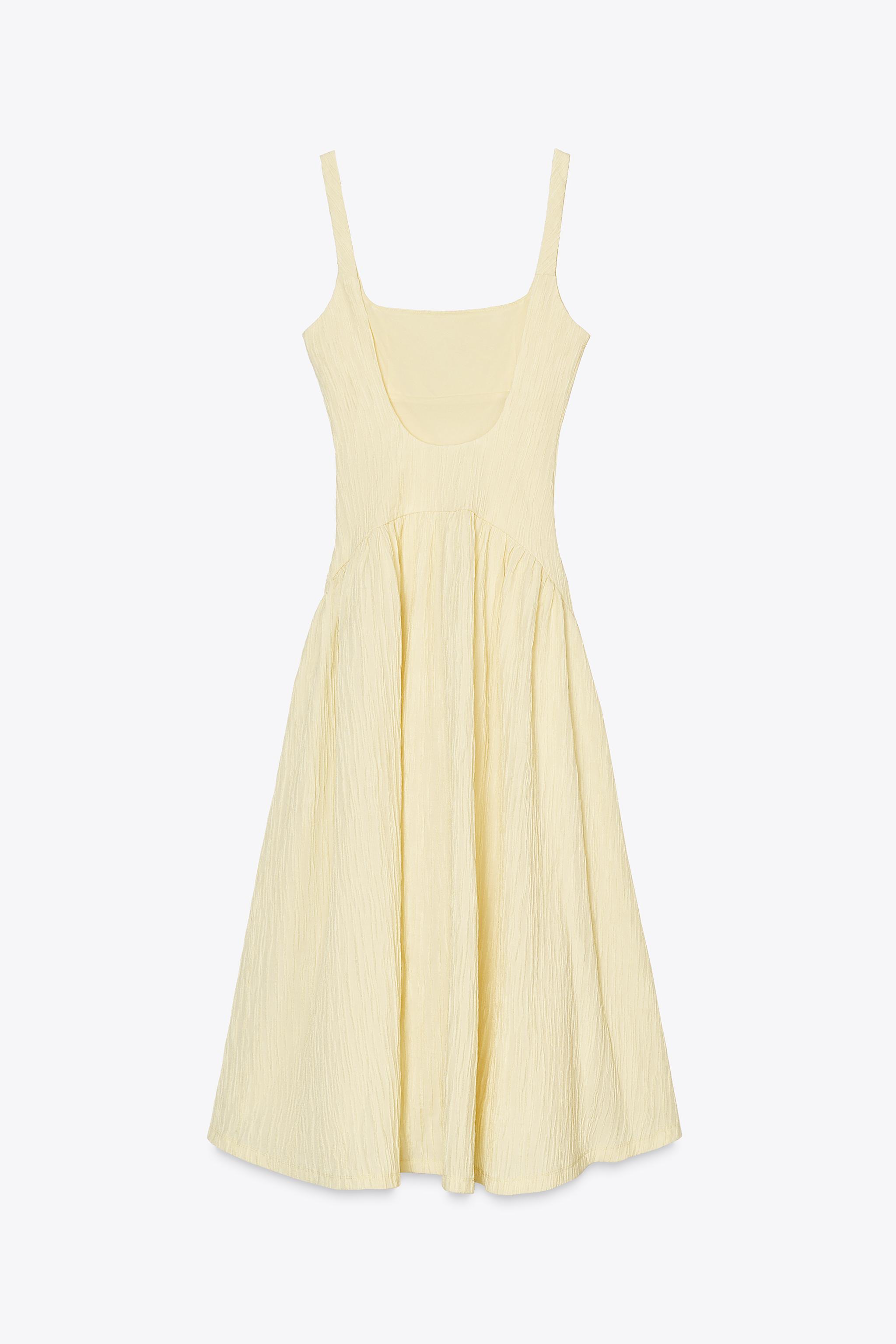 TEXTURED MIDI DRESS - Vanilla | ZARA United States