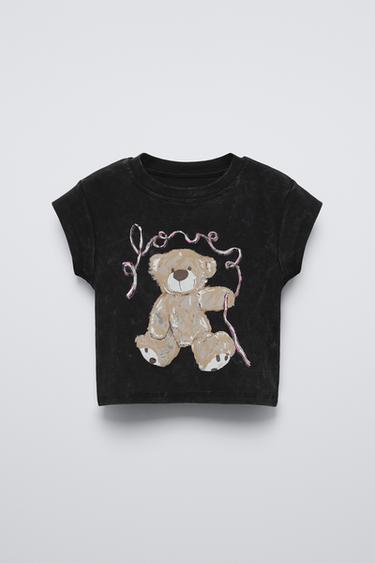 CAMISETA ESTAMPADO - Gris antracita de Zara