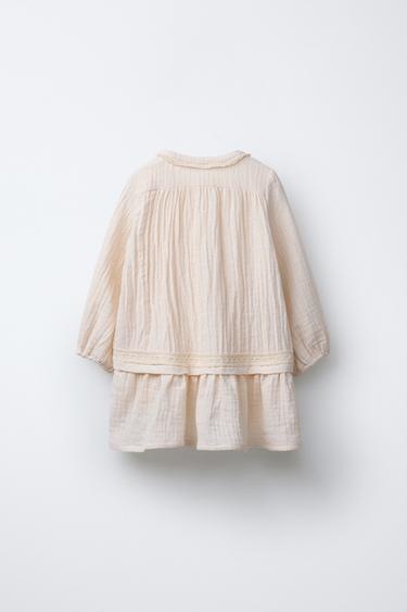 TEXTURED FLOWING DRESS - Ecru by Zara - Image 1