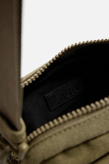 FABRIC CROSSBODY BAG WITH POCKET - Khaki Green by Zara - Image 5